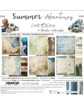 Craft O'Clock Summer Adventures 8x8 Inch Basic Papers Set (CC-C77-SAS-08)