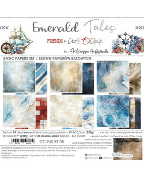 Craft O'Clock Emerald Tales 8x8 Inch Basic Papers Set (CC-F40-ET-08)