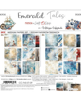 Craft O'Clock Emerald Tales 8x8 Inch Medium Papers Set (CC-F40-ET-09)