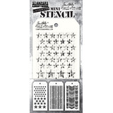 Stampers Anonymous Set #11 Tim Holtz Layering Mini Stencil (3pcs) (THMST011)
