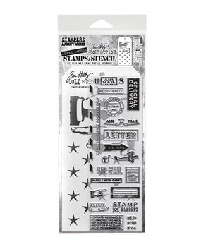 Stampers Anonymous Mixed Media #41 Tim Holtz Stamps/Stencil (THMM141)