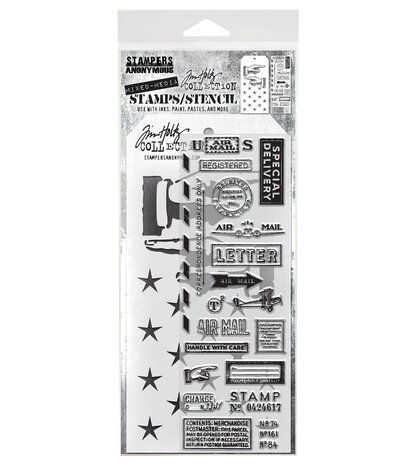 Stampers Anonymous Mixed Media #41 Tim Holtz Stamps/Stencil (THMM141)