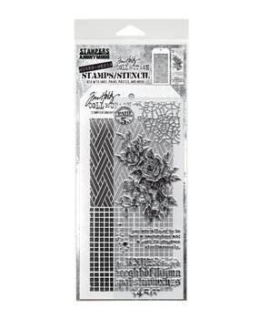 Stampers Anonymous Mixed Media #19 Tim Holtz Stamps/Stencil (THMM119)