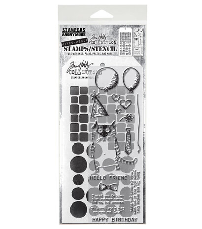 Stampers Anonymous Mixed Media #9 Tim Holtz Stamps/Stencil (THMM109) Stampers Anonymous Mixed Media #9 Tim Holtz Stamps/Stencil (THMM109)