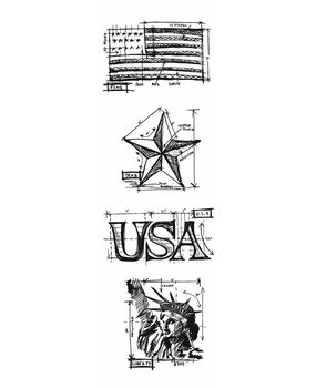 Stampers Anonymous Americana Mini Tim Holtz Blueprints Strip Stamps (THMB006)