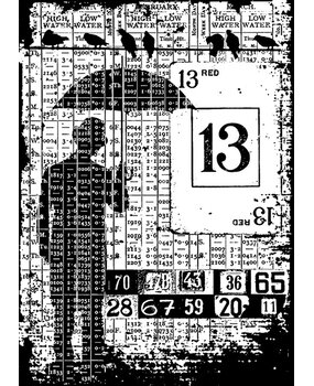 Stampers Anonymous Optimist Tim Holtz Components Cling Mount Collage Stamp (COM023)