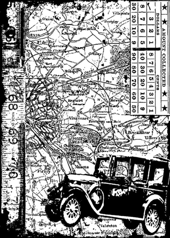 Stampers Anonymous Car Tim Holtz Components Cling Mount Collage Stamp (COM013)