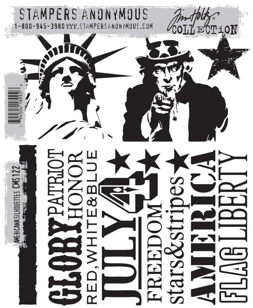 Stampers Anonymous Americana Silhouettes Tim Holtz Cling Stamps (CMS122) Stampers Anonymous Americana Silhouettes Tim Holtz Cling Stamps (CMS122)
