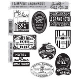 Stampers Anonymous Travel Labels Tim Holtz Cling Stamps (CMS108)