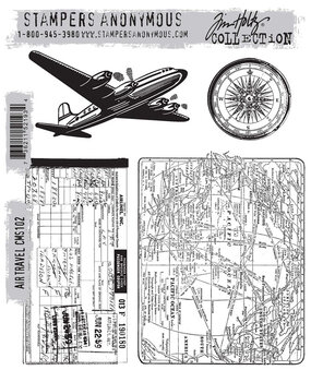 Stampers Anonymous Air Travel Tim Holtz Cling Stamps (CMS102)