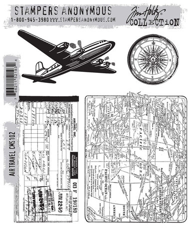 Stampers Anonymous Air Travel Tim Holtz Cling Stamps (CMS102) Stampers Anonymous Air Travel Tim Holtz Cling Stamps (CMS102)
