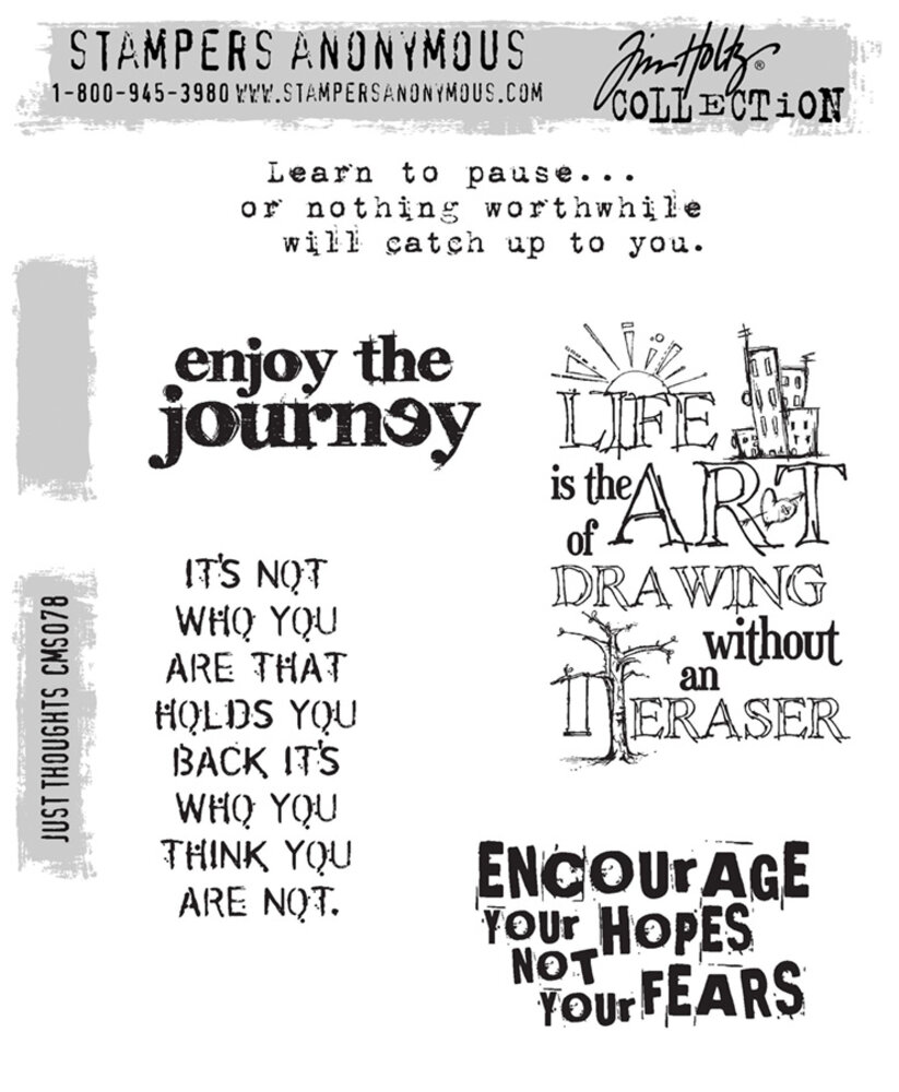 Stampers Anonymous Just Thoughts Tim Holtz Cling Stamps (CMS078)