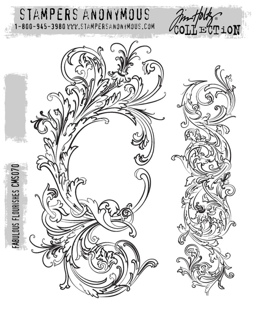 Stampers Anonymous Fabulous Flourishes Tim Holtz Cling Stamps (CMS070) Stampers Anonymous Fabulous Flourishes Tim Holtz Cling Stamps (CMS070)
