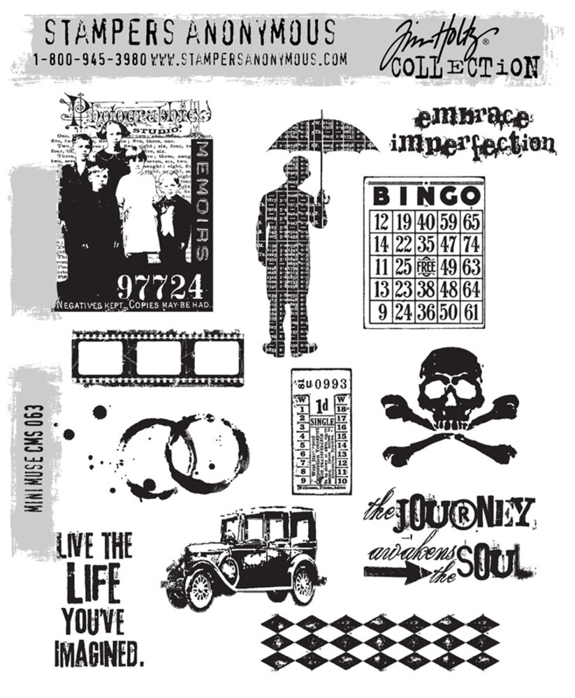 Stampers Anonymous Mini Muse Tim Holtz Cling Stamps (CMS063) Stampers Anonymous Mini Muse Tim Holtz Cling Stamps (CMS063)