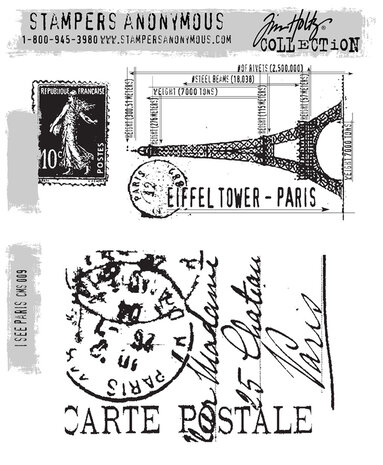 Stampers Anonymous I See Paris Tim Holtz Cling Stamps (CMS009) Stampers Anonymous I See Paris Tim Holtz Cling Stamps (CMS009)