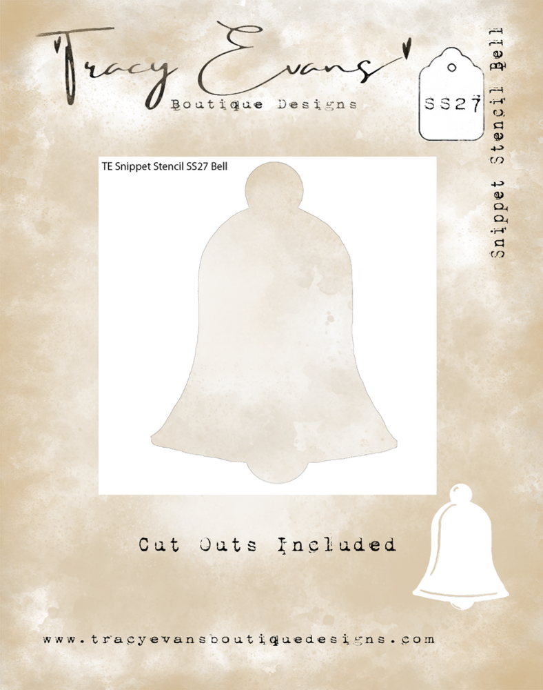 Tracy Evans Bell 4x4 Inch Snippet Stencil (SS027)