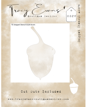 Tracy Evans Acorn 4x4 Inch Snippet Stencil (SS028)