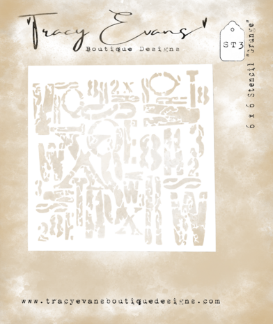 Tracy Evans Grunge 6x6 Inch Stencil (ST003)