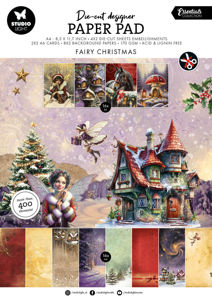 Studio Light Fairy Christmas Essentials Die-cut Paper Pad (SL-ES-DCPP344) Studio Light Fairy Christmas Essentials Die-cut Paper Pad (SL-ES-DCPP344)