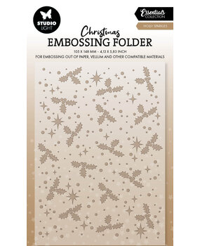 Studio Light Holly Sparkles Christmas Embossing Folder (SL-ES-EMB31)