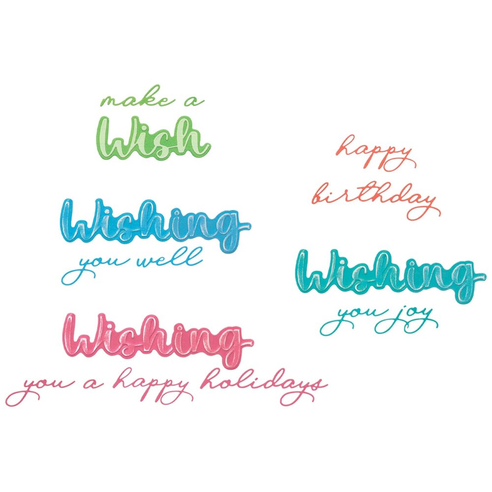 Sizzix Thinlits Die by Stacey Park Take Two's, Wish Sentiment (14pcs) (666900) Sizzix Thinlits Die by Stacey Park Take Two's, Wish Sentiment (14pcs) (666900)