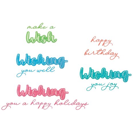 Sizzix Thinlits Die by Stacey Park Take Two's, Wish Sentiment (14pcs) (666900) Sizzix Thinlits Die by Stacey Park Take Two's, Wish Sentiment (14pcs) (666900)