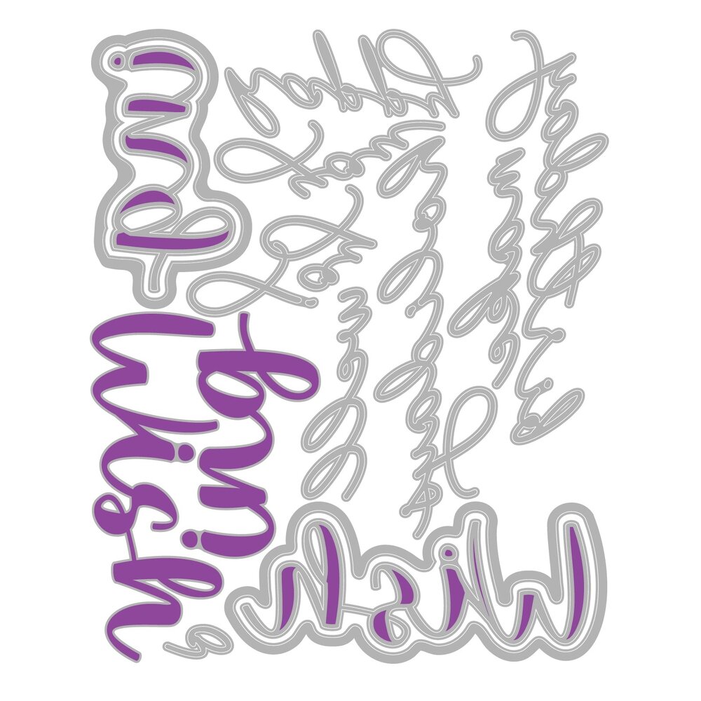 Sizzix Thinlits Die by Stacey Park Take Two's, Wish Sentiment (14pcs) (666900) Sizzix Thinlits Die by Stacey Park Take Two's, Wish Sentiment (14pcs) (666900)