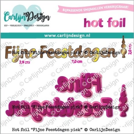 CarlijnDesign Hot Foil Fijne Feestdagen Piek (CDHF-0082)