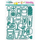 CarlijnDesign Snijmallen Bier, Wijn & Cocktails XL (CDSN-0314)