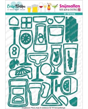 CarlijnDesign Snijmallen Bier, Wijn & Cocktails XL (CDSN-0314)
