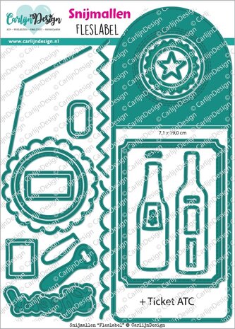 CarlijnDesign Snijmallen Fles Label (CDSN-0316) CarlijnDesign Snijmallen Fles Label (CDSN-0316)