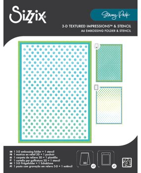 Sizzix 3D Textured Impressions w/ Stencil by Stacey Park A6 Rock the Dots (666891)
