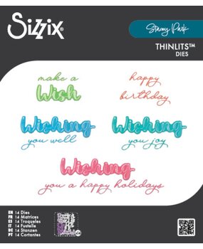 Sizzix Thinlits Die by Stacey Park Take Two's, Wish Sentiment (14pcs) (666900) Sizzix Thinlits Die by Stacey Park Take Two's, Wish Sentiment (14pcs) (666900)