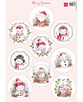 Marianne Design Decoupage A4 Sheet Merry Snowmen (VK9630)