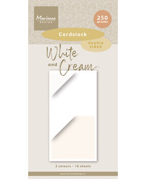 Marianne Design White & Cream 15x30cm Cardstock (PK9211)