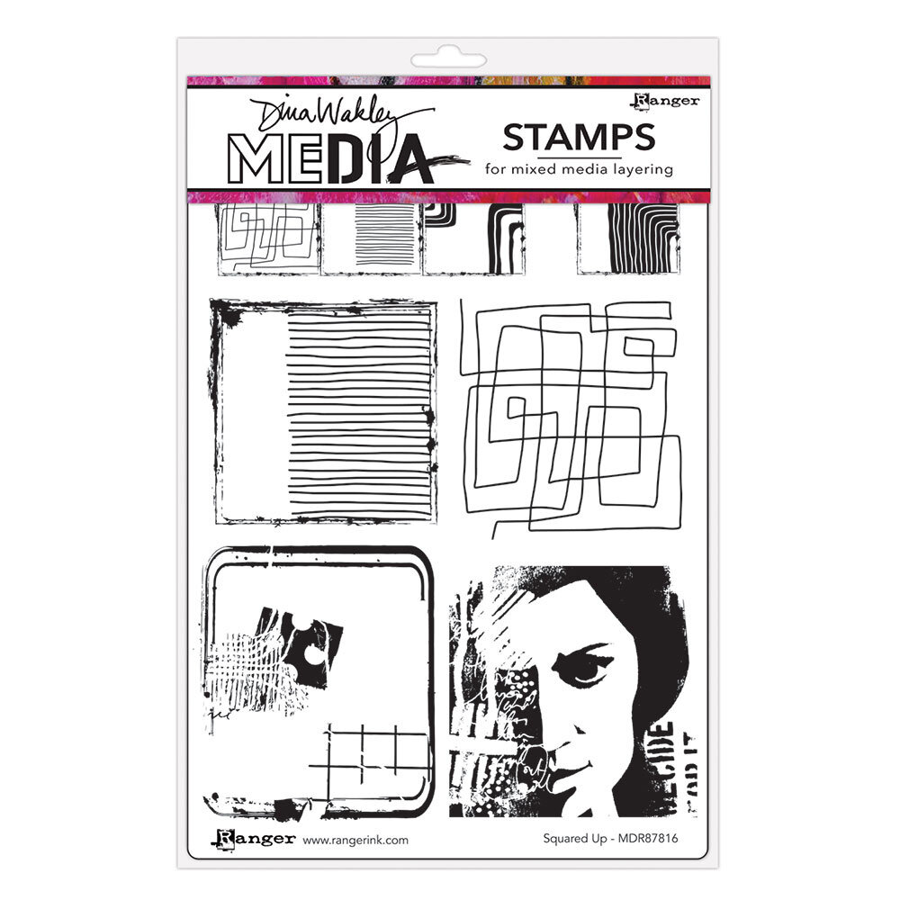 Ranger Dina Wakley MEdia Cling Stamps Squared Up (MDR87816) Ranger Dina Wakley MEdia Cling Stamps Squared Up (MDR87816)