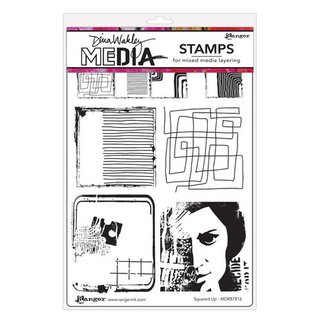 Ranger Dina Wakley MEdia Cling Stamps Squared Up (MDR87816) Ranger Dina Wakley MEdia Cling Stamps Squared Up (MDR87816)