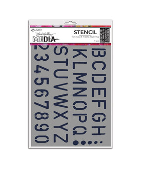 Ranger Dina Wakley MEdia Cling Stencils School Style Alpha (MDS87748)