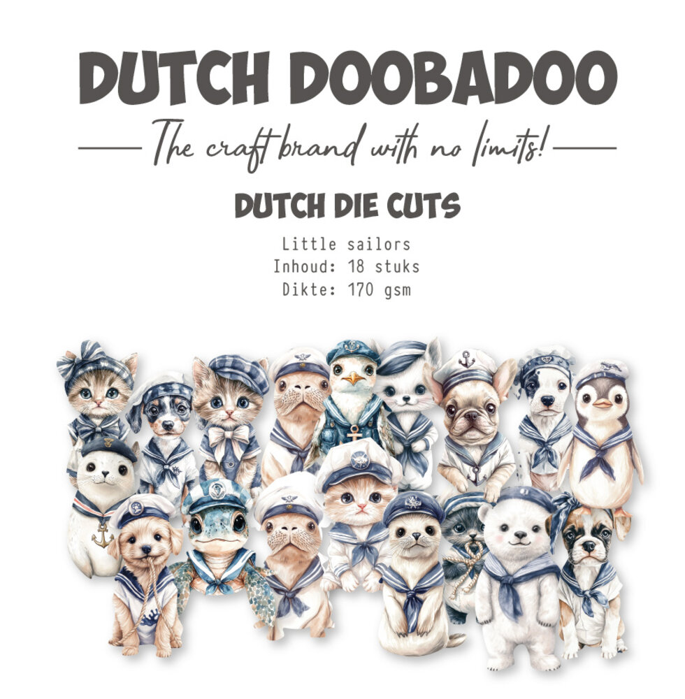 Dutch Doobadoo Waves at the Sea A7 Dutch Collage Die-Cuts Little Sailors (18pcs) (474.007.509) (OUTLET)