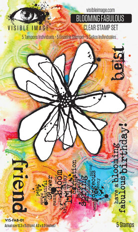 Visible Image Blooming Fabulous 4x6 Inch Stamp Set (VIS-FAB-01) Visible Image Blooming Fabulous 4x6 Inch Stamp Set (VIS-FAB-01)