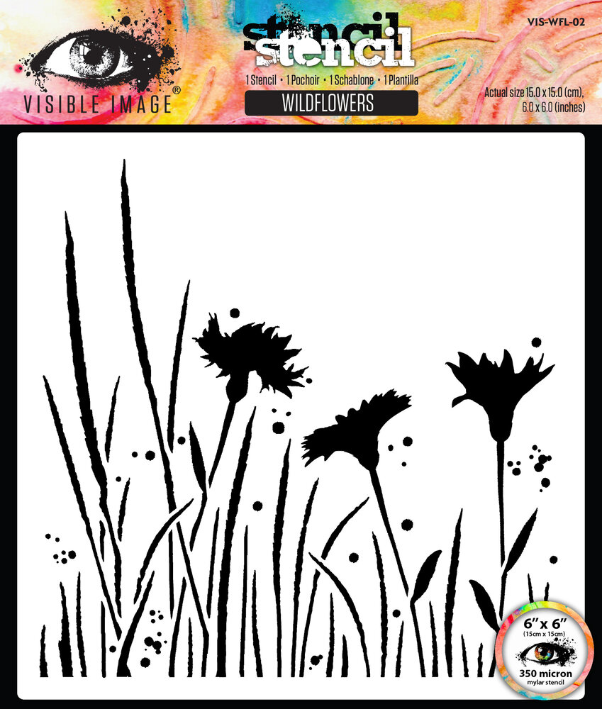 Visible Image Wildflowers 6x6 Inch Stencil (VIS-WFL-02) Visible Image Wildflowers 6x6 Inch Stencil (VIS-WFL-02)