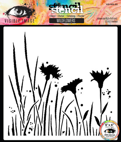 Visible Image Wildflowers 6x6 Inch Stencil (VIS-WFL-02) Visible Image Wildflowers 6x6 Inch Stencil (VIS-WFL-02)