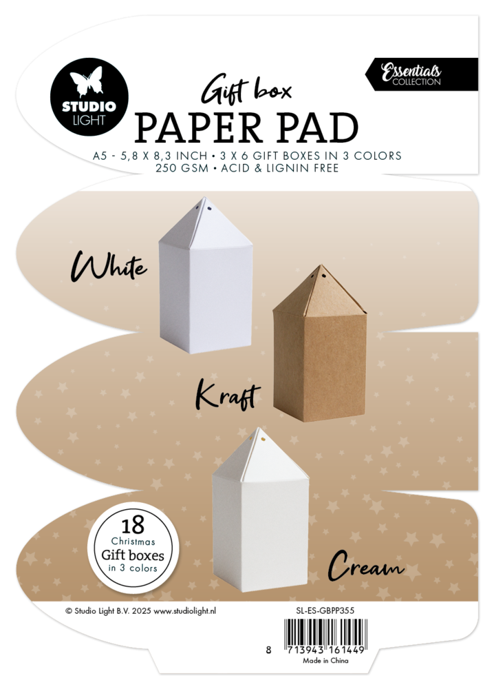 Studio Light Gift Box Christmas Gift Box Paper Pad (SL-ES-GBPP355) Studio Light Gift Box Christmas Gift Box Paper Pad (SL-ES-GBPP355)