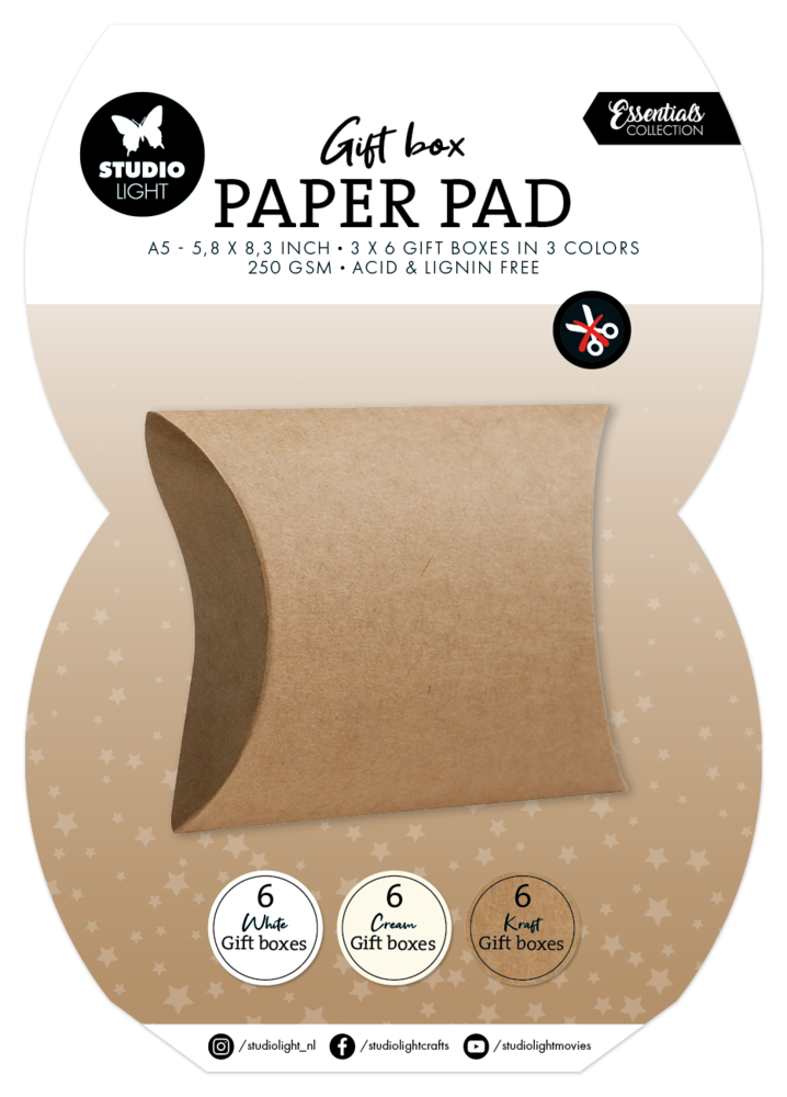 Studio Light Pillowbox Christmas Gift Box Paper Pad (SL-ES-GBPP353) Studio Light Pillowbox Christmas Gift Box Paper Pad (SL-ES-GBPP353)