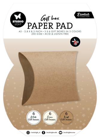 Studio Light Pillowbox Christmas Gift Box Paper Pad (SL-ES-GBPP353) Studio Light Pillowbox Christmas Gift Box Paper Pad (SL-ES-GBPP353)
