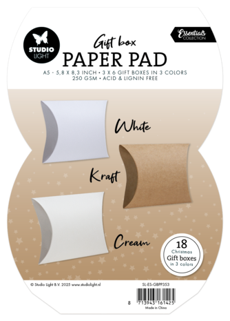 Studio Light Pillowbox Christmas Gift Box Paper Pad (SL-ES-GBPP353) Studio Light Pillowbox Christmas Gift Box Paper Pad (SL-ES-GBPP353)