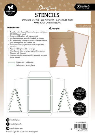 Studio Light Tree Envelope Christmas Stencil (SL-ES-STEN07) Studio Light Tree Envelope Christmas Stencil (SL-ES-STEN07)
