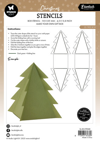 Studio Light 3D Tree Box Christmas Stencil (SL-ES-STEN08) Studio Light 3D Tree Box Christmas Stencil (SL-ES-STEN08)