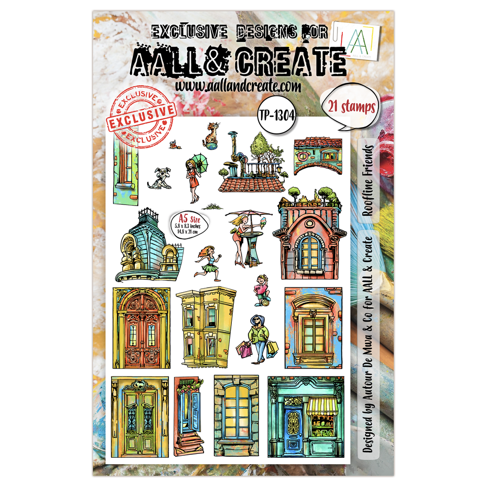 Aall and Create AALLtropolis Stamp Set A5 Roofline Friends (AALL-TP-1304) Aall and Create AALLtropolis Stamp Set A5 Roofline Friends (AALL-TP-1304)