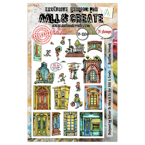 Aall and Create AALLtropolis Stamp Set A5 Roofline Friends (AALL-TP-1304) Aall and Create AALLtropolis Stamp Set A5 Roofline Friends (AALL-TP-1304)